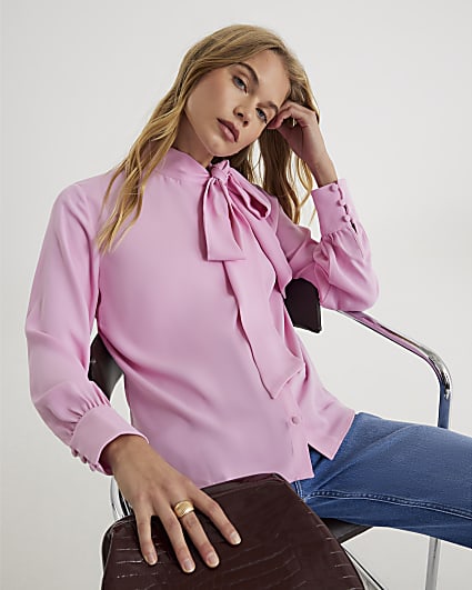 Pink Pussybow Blouse