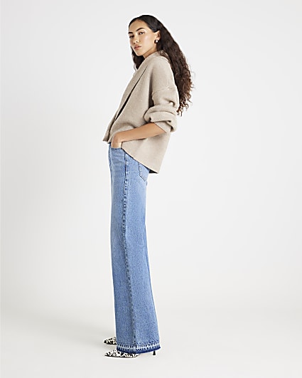 Blue Relaxed Straight Jeans