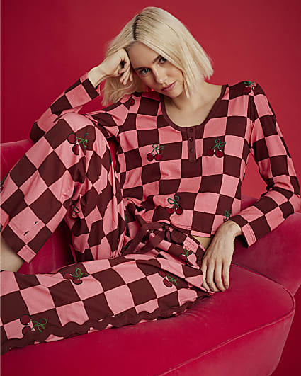 Nephthys Pink Checkerboard Pyjama Set