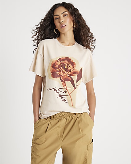 Beige Le Jardin Floral T-Shirt