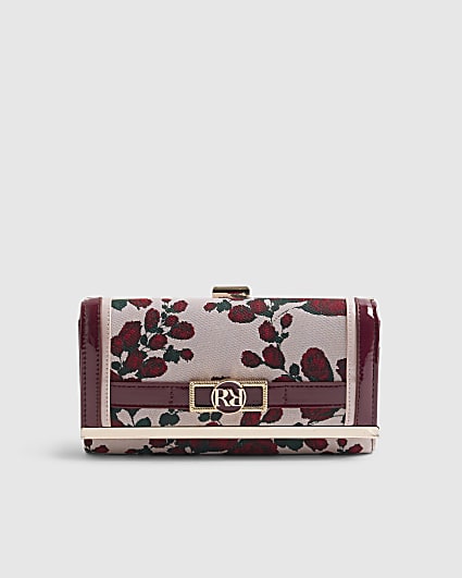 Pink Floral Jacquard Purse