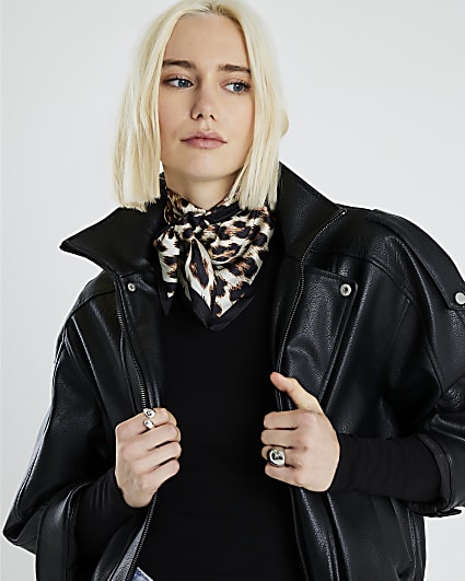 Brown Animal Print Scarf