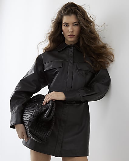 RI Studio Black Leather Shirt