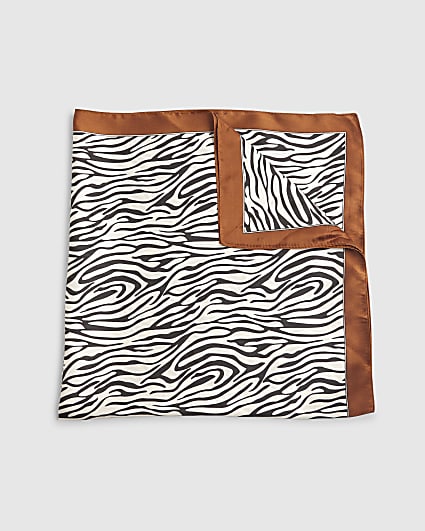 Black Zebra Print Neck Scarf