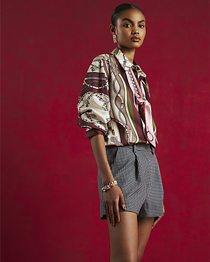 Pink Abstract Print Shirt