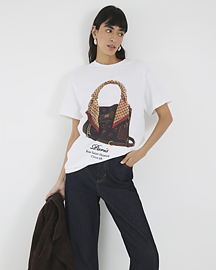 White Monogram Handbag T-Shirt