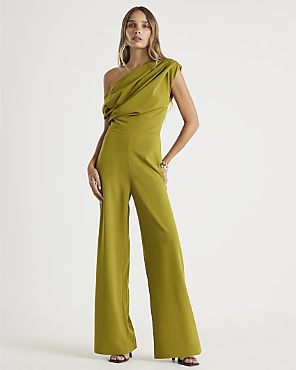 One shoulder Draped Jumpsuit