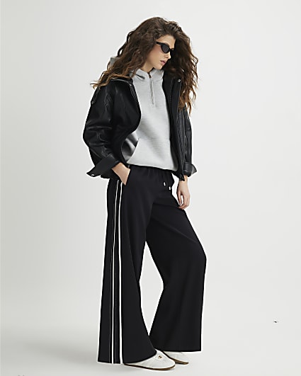 Black Stitch Side Stripe Joggers