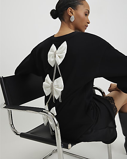 Black Bow Back Sweatshirt