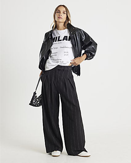 White Milan Editor Text T-shirt