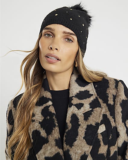 Black Studded Beanie