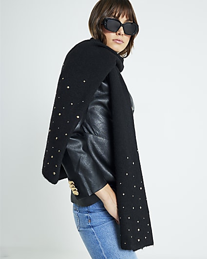 Black Studded Scarf