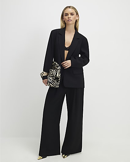 Petite Black Wide Leg Trousers