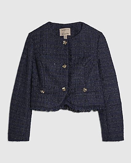 Petite Navy Boucle Trophy Jacket
