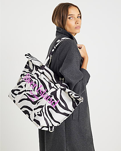 Black Zebra Roll Top Holdall Bag