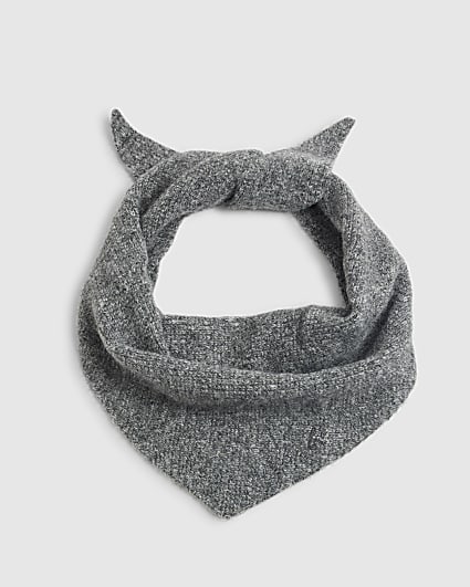 Grey Triangle Knitted Neck Scarf