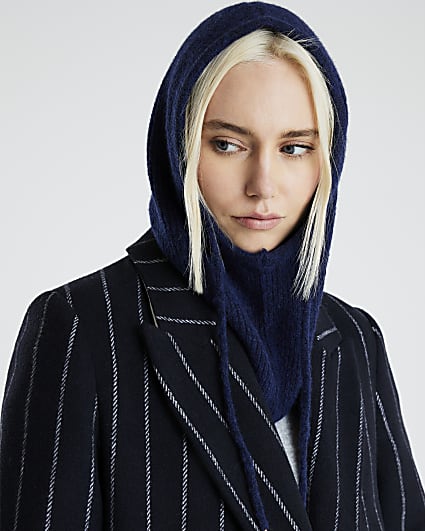 Navy Knitted Hood