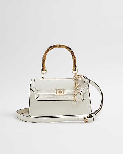 Cream Small Bamboo Handle Tote Bag