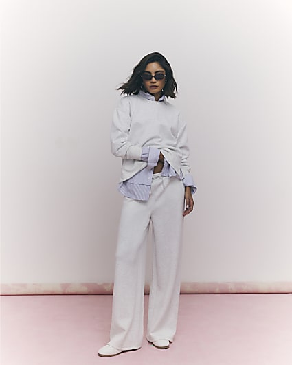 Grey Wide Leg Joggers