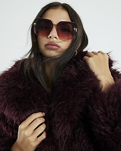 Rose Metal Hexagon Sunglasses