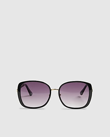 Black Metal Glam Weave Sunglasses