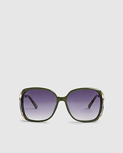 Green Square Cut Out Sunglasses