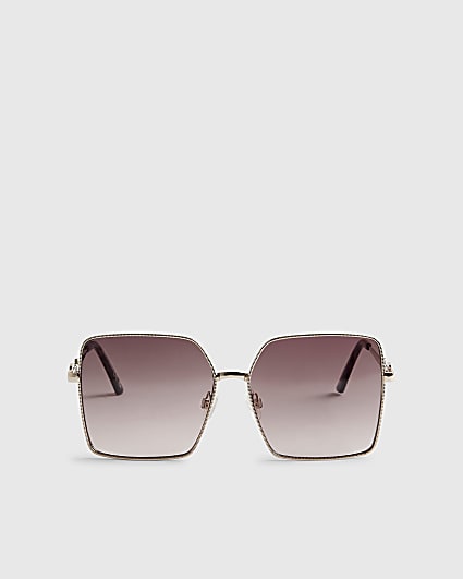 Gold Square Oversized Sunglasses
