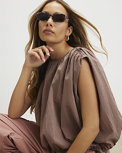 Tortoiseshell Slim Oval Sunglasses