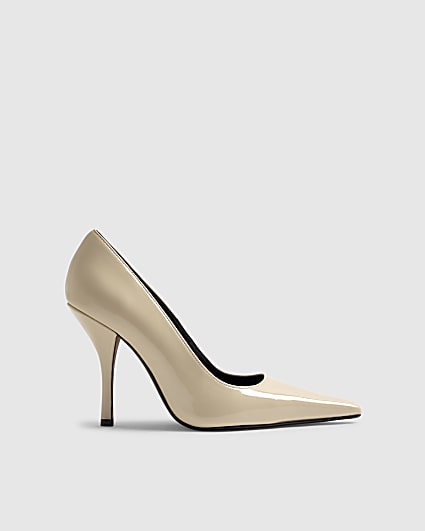 Cream Patent Court Heels