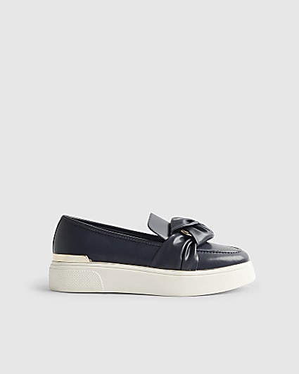 Navy Ring Twist Slip On Trainers