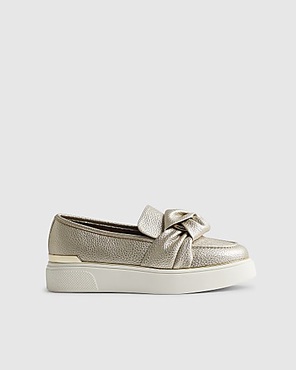 Gold Ring Twist Slip On Trainers
