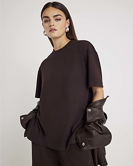 Brown Premium Short Sleeve Oversized T-shirt