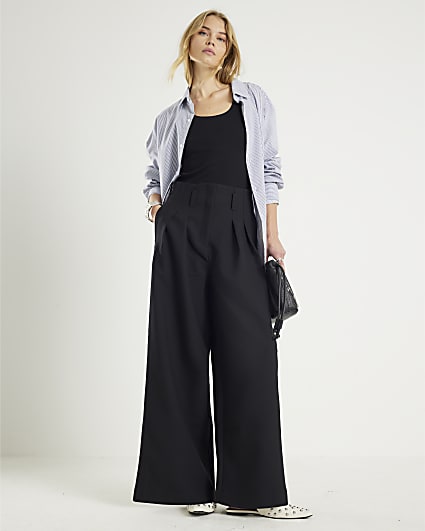 Black Ultra High Waist Wide Leg Trousers