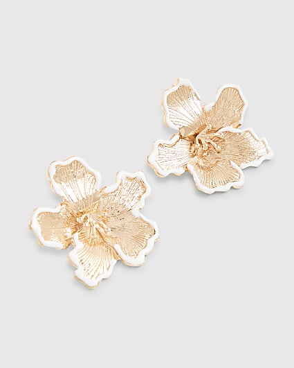 Gold Flower Stud Earrings