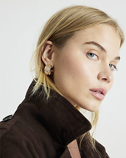 Gold Eye Hoop Earrings