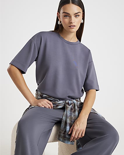 Grey Premium Short Sleeve Boxy T-shirt