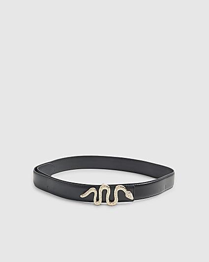 Black Diamante Snake Buckle Belt