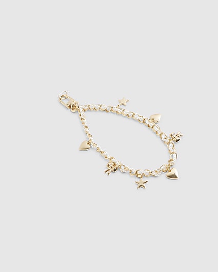 Gold Pearl Chain Phone Charm