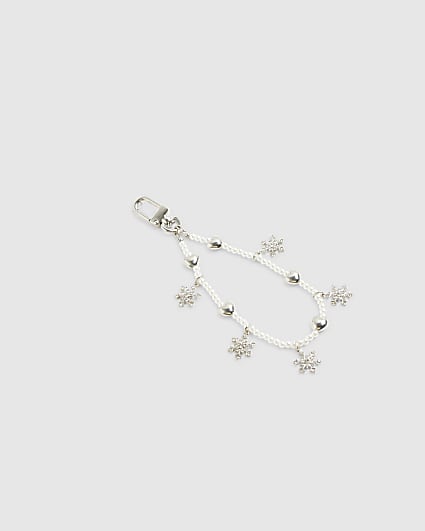 Silver Snowflake Phone Charm