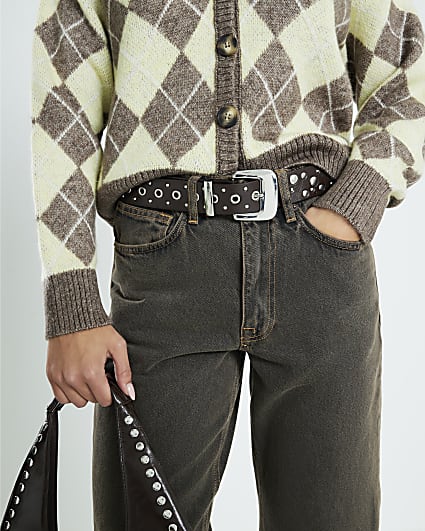 Brown Studded Belt