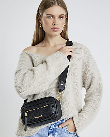 Black Front Pocket Cross Body Bag