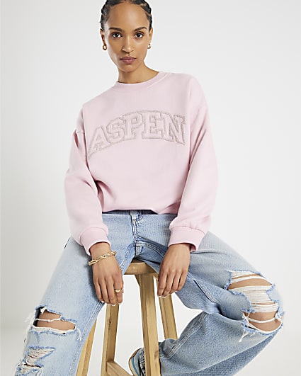 Pink Long Sleeve Aspen Sweatshirt