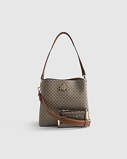 Beige Monogram Bucket Bag Bundle