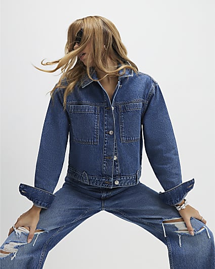 Blue Denim Long Sleeve Pocket Jacket