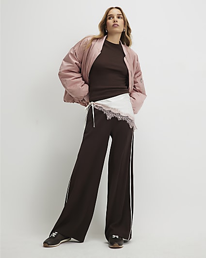 Brown Side Stripe Joggers