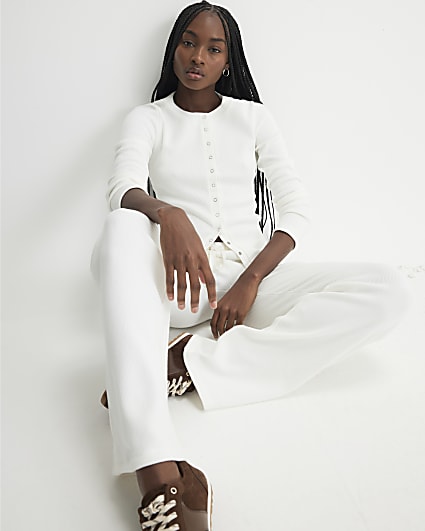 Cream Cardigan and Trousers Loungewear Set