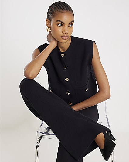 Black Knitted Waistcoat