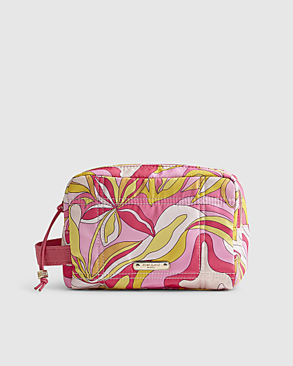 Pink Swirl Double Zip Makeup bag