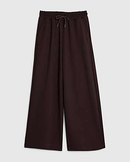 Petite Brown Premium Wide Leg Joggers