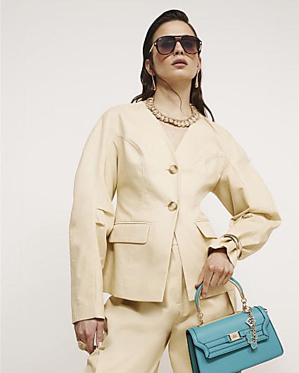 Yellow Collarless Blazer